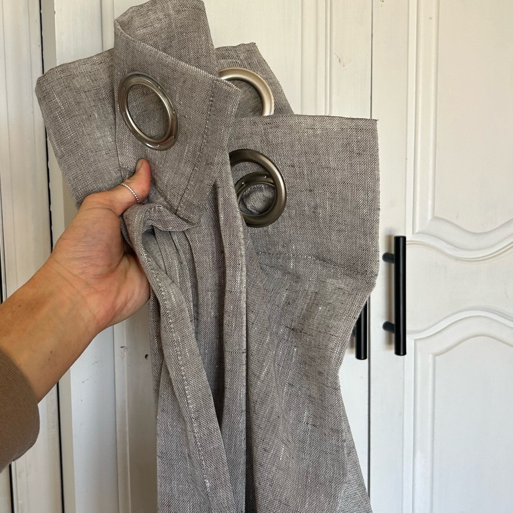 4 Neutral Linen-Look Curtain Panel 52x85